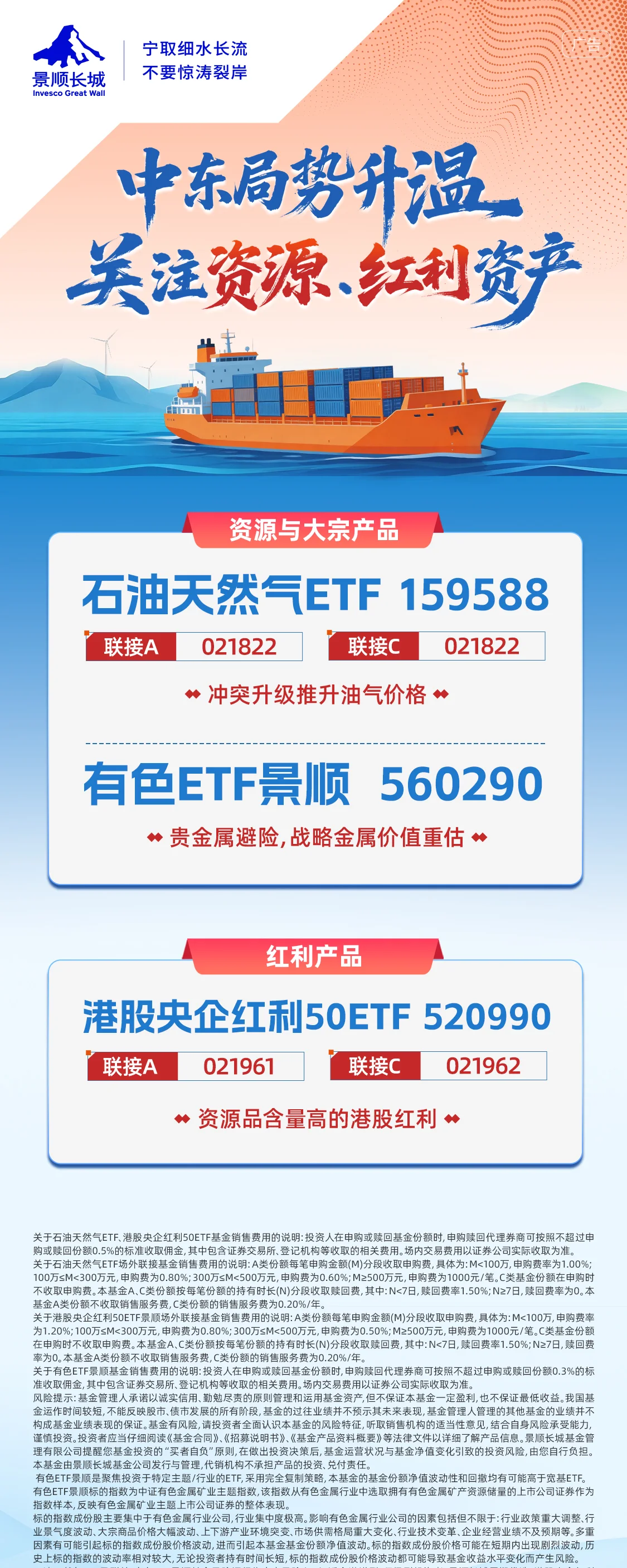 景顺长城中东热点系列海报