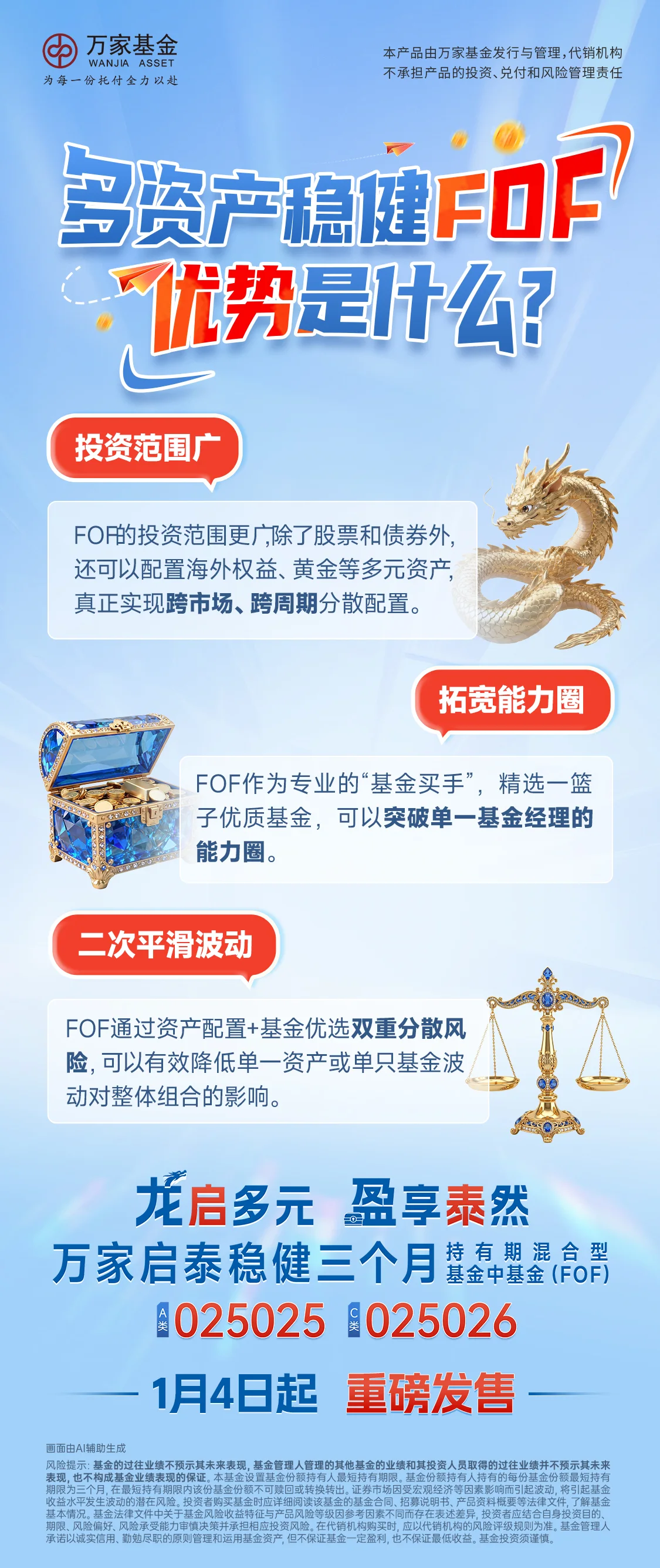 万家系列海报 — 20251119万家海报启泰稳健三个月持有期FOF产品系列海报-03FOF